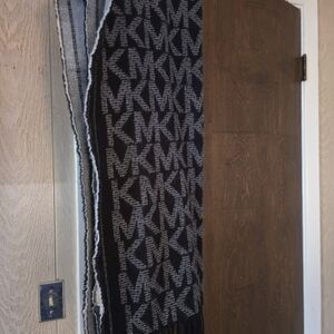 Michael Kors Black and Gray Logo Scarf